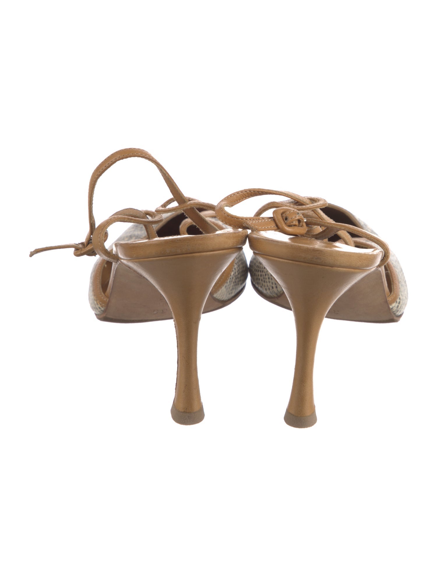 Manolo Blahnik Leather Slingback Pumps